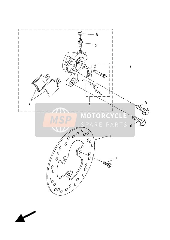 Yamaha YN50FMU 2014 Front Brake Caliper for a 2014 Yamaha YN50FMU